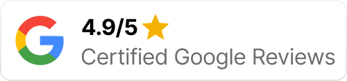 Rated 4.9 out of 5 in certified Google reviews